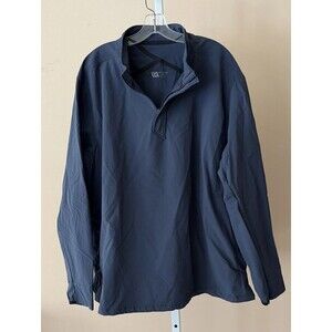 VRST Mens XXL Blue Windbreaker Pullover 1/4 Zip Magnet Pockets